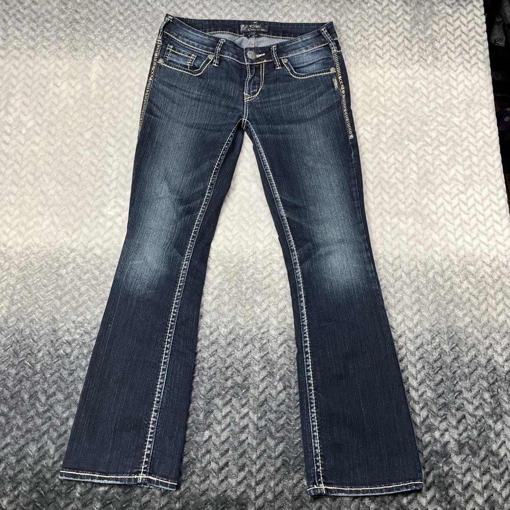 Silver Jeans Vintage Y2K Aiko Mid Boot Womens 29x31 LOW RISE Thick Stitch Pocket